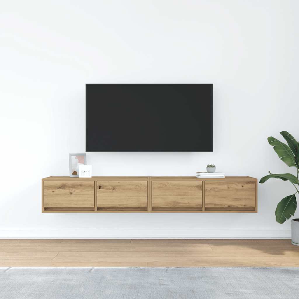 vidaXL Dulapuri TV 2 buc Stejar Artisan 80x31x25,5 cm Lemn prelucrat