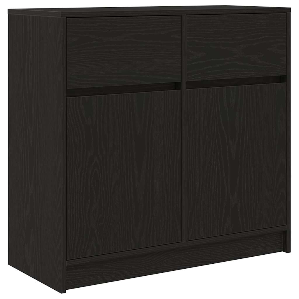 vidaXL Bufetă cu sertar Stejar negru 80x34x76 cm Lemn prelucrat