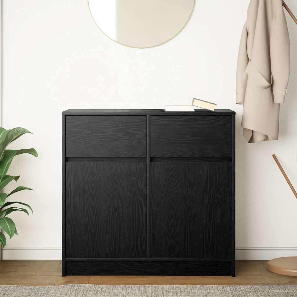 vidaXL Bufetă cu sertar Stejar negru 80x34x76 cm Lemn prelucrat