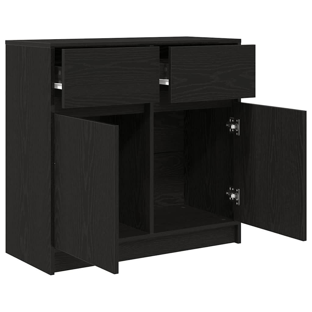 vidaXL Bufetă cu sertar Stejar negru 80x34x76 cm Lemn prelucrat