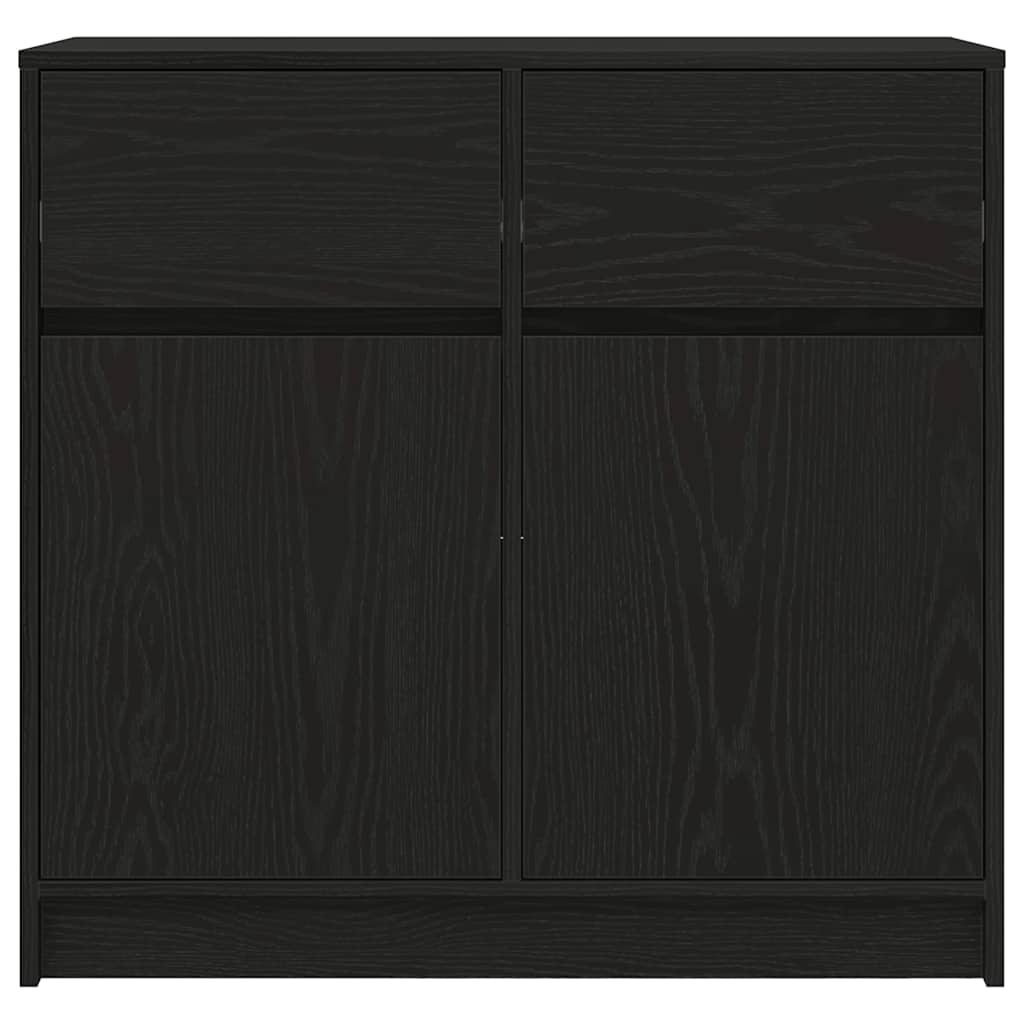 vidaXL Bufetă cu sertar Stejar negru 80x34x76 cm Lemn prelucrat