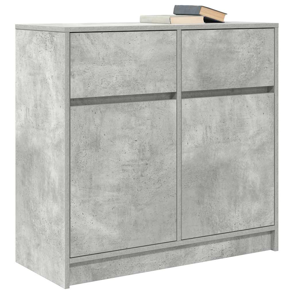 vidaXL Bufetă cu sertar Gri beton 80x34x76 cm Lemn prelucrat