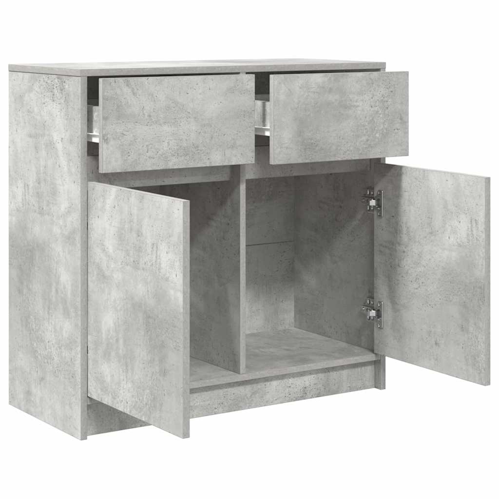 vidaXL Bufetă cu sertar Gri beton 80x34x76 cm Lemn prelucrat