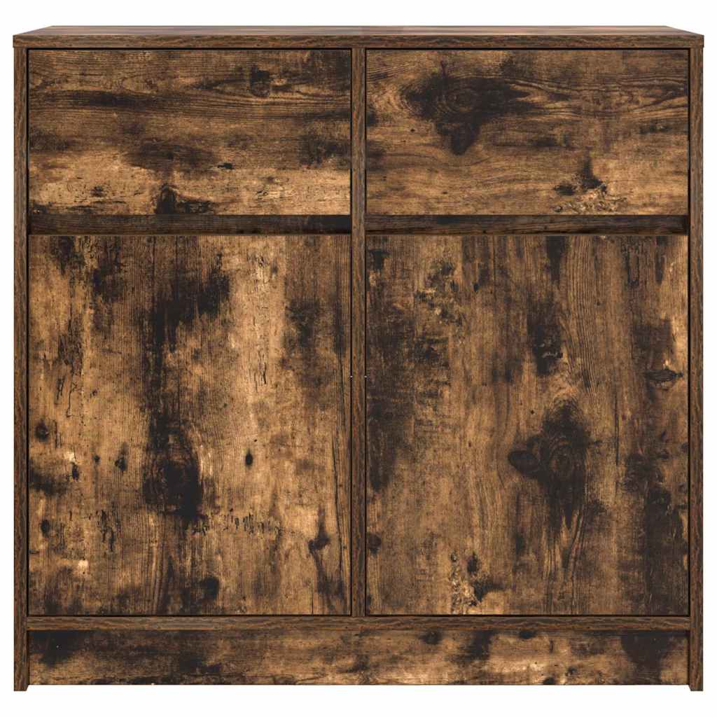 vidaXL Bufetă cu sertar stejar afumat 80x34x76 cm lemn de stratificat