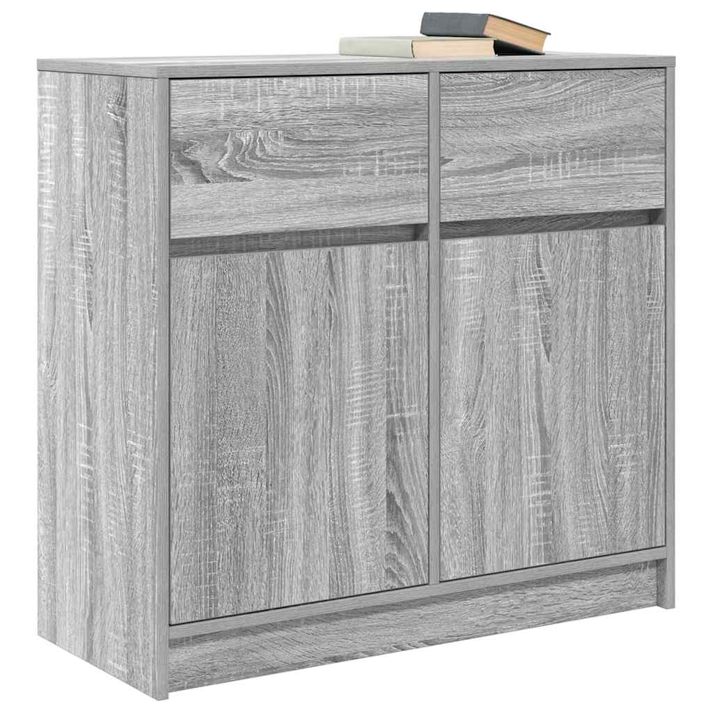 vidaXL Bufetă cu sertar Gri Sonoma 80x34x76 cm Lemn prelucrat