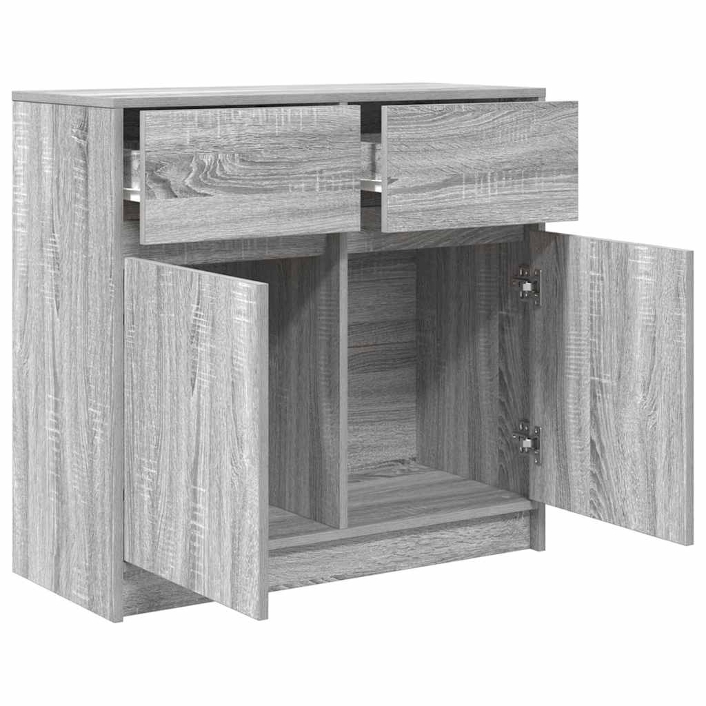 vidaXL Bufetă cu sertar Gri Sonoma 80x34x76 cm Lemn prelucrat