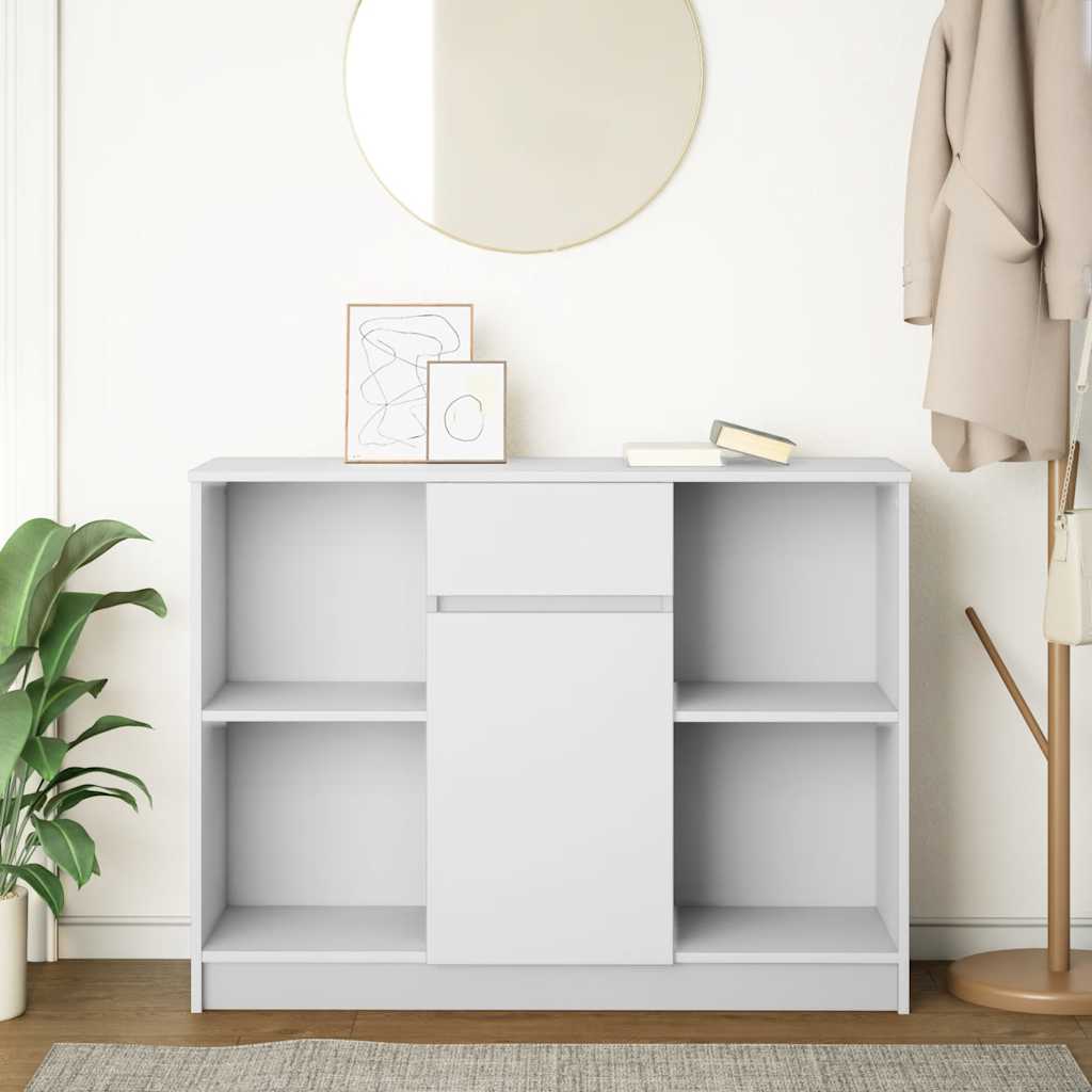vidaXL Bufetă cu sertar alb 101x35x76 cm din lemn prelucrat vidaXL Bufetă cu sertar alb 101x35x76 cm din lemn prelucrat
