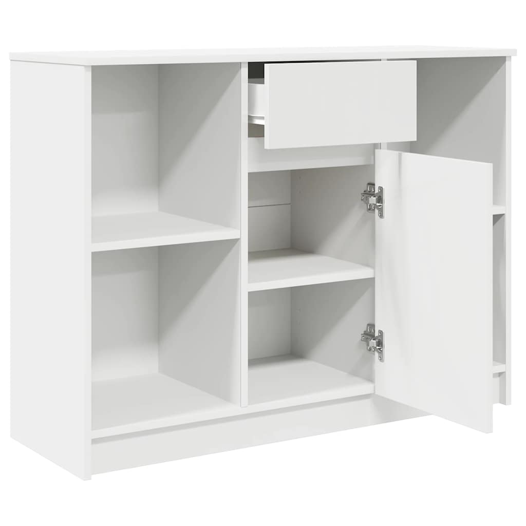 vidaXL Bufetă cu sertar alb 101x35x76 cm din lemn prelucrat vidaXL Bufetă cu sertar alb 101x35x76 cm din lemn prelucrat