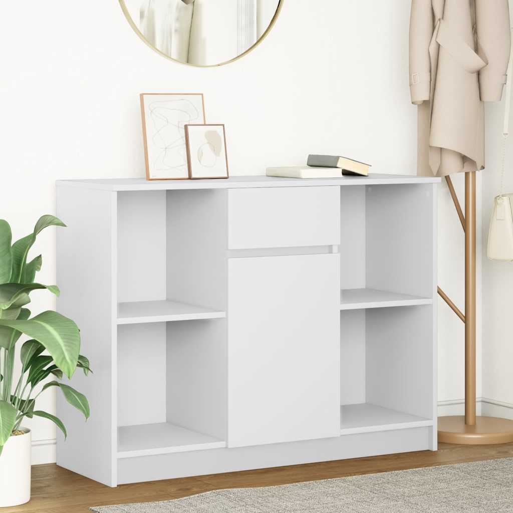 vidaXL Bufetă cu sertar alb 101x35x76 cm din lemn prelucrat vidaXL Bufetă cu sertar alb 101x35x76 cm din lemn prelucrat