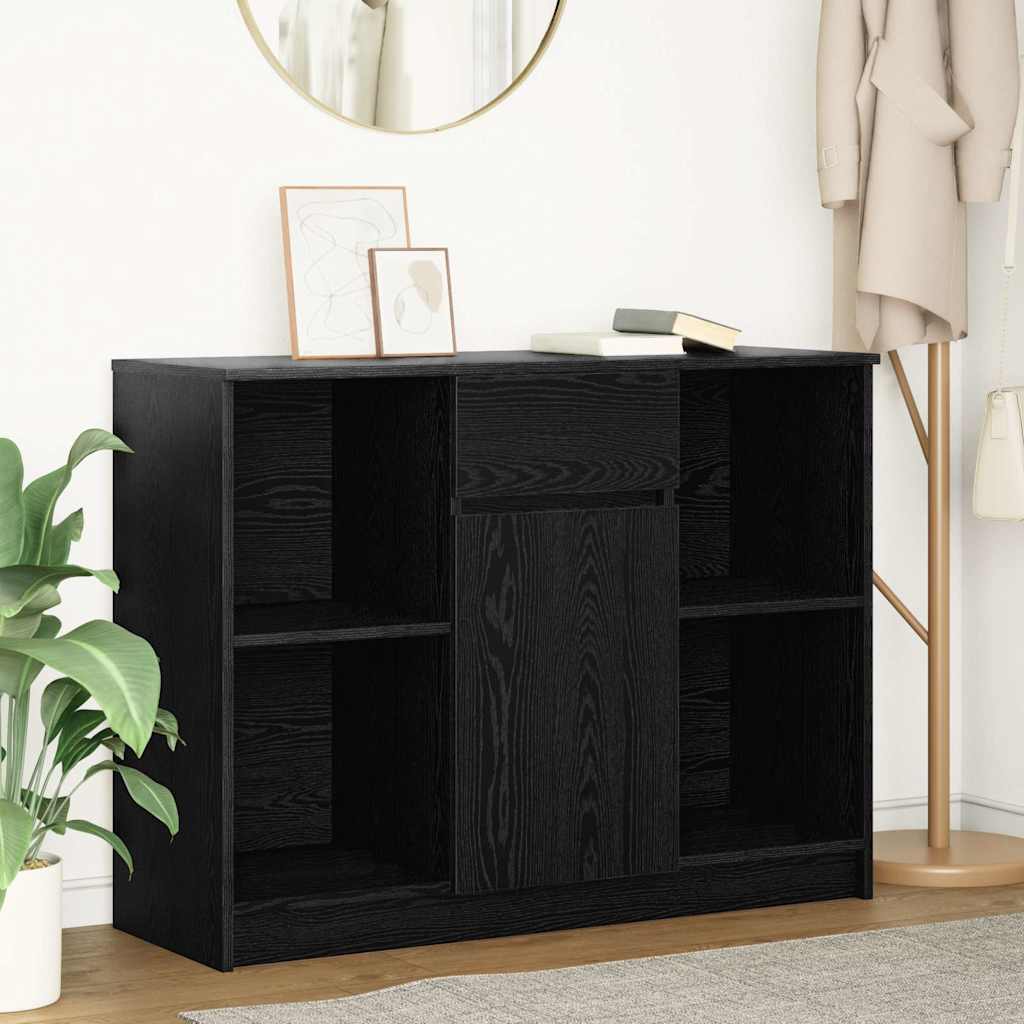 vidaXL Bufetă cu sertar Stejar negru 101x35x76 cm Lemn prelucrat vidaXL Bufetă cu sertar Stejar negru 101x35x76 cm Lemn prelucrat