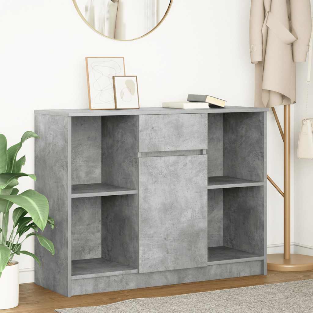 vidaXL Bufetă cu sertar Gri beton 101x35x76 cm Lemn prelucrat vidaXL Bufetă cu sertar Gri beton 101x35x76 cm Lemn prelucrat