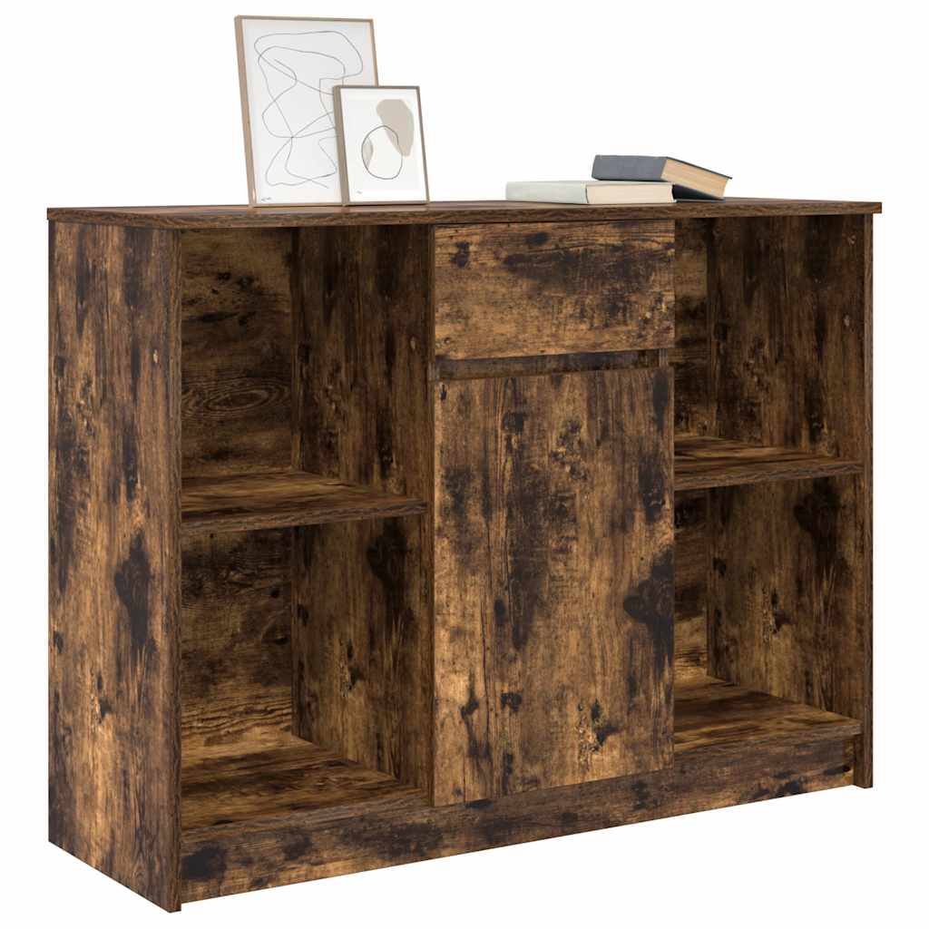 vidaXL Bufetă cu sertar stejar afumat 101x35x76 cm lemn de stratificat vidaXL Bufetă cu sertar stejar afumat 101x35x76 cm lemn de stratificat