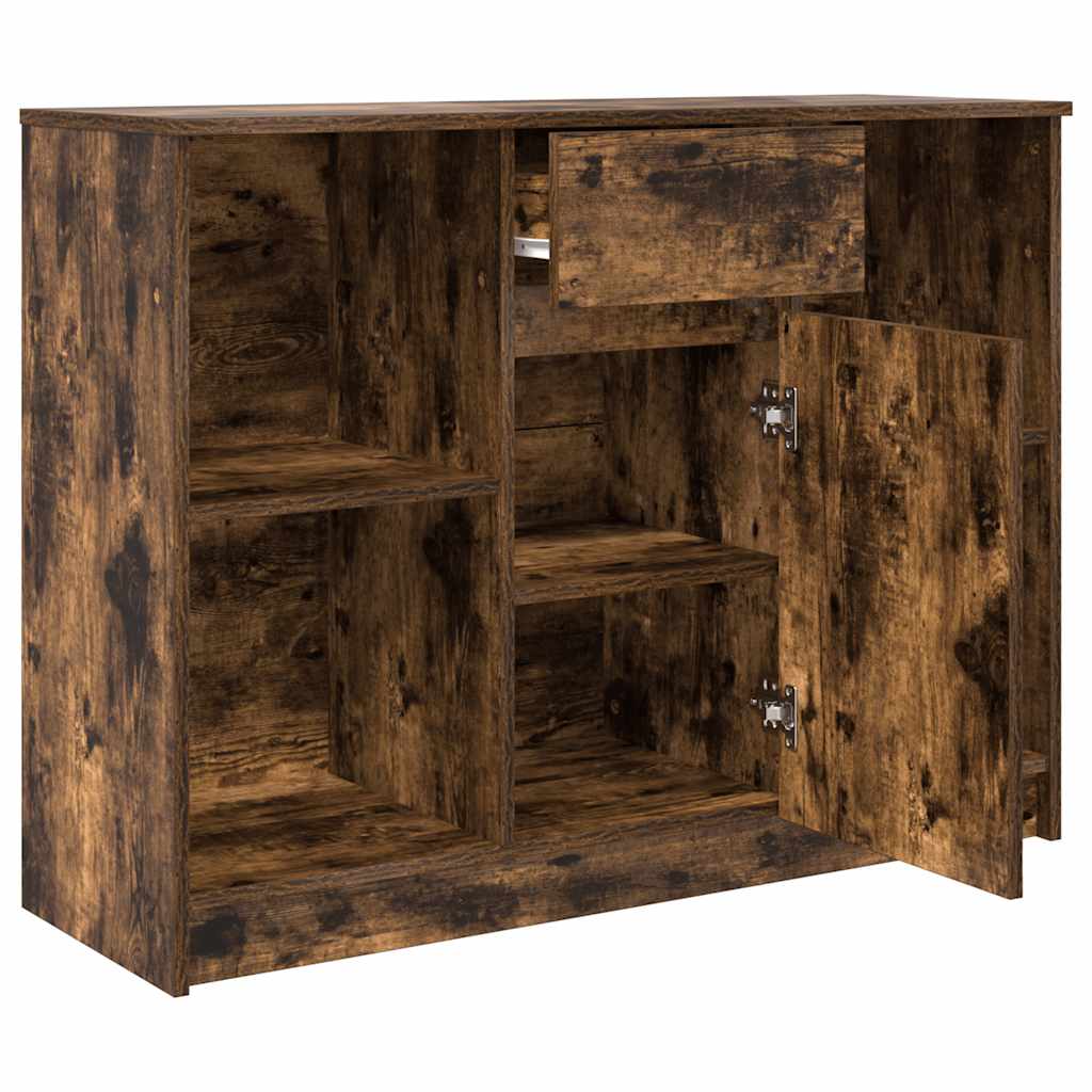 vidaXL Bufetă cu sertar stejar afumat 101x35x76 cm lemn de stratificat vidaXL Bufetă cu sertar stejar afumat 101x35x76 cm lemn de stratificat