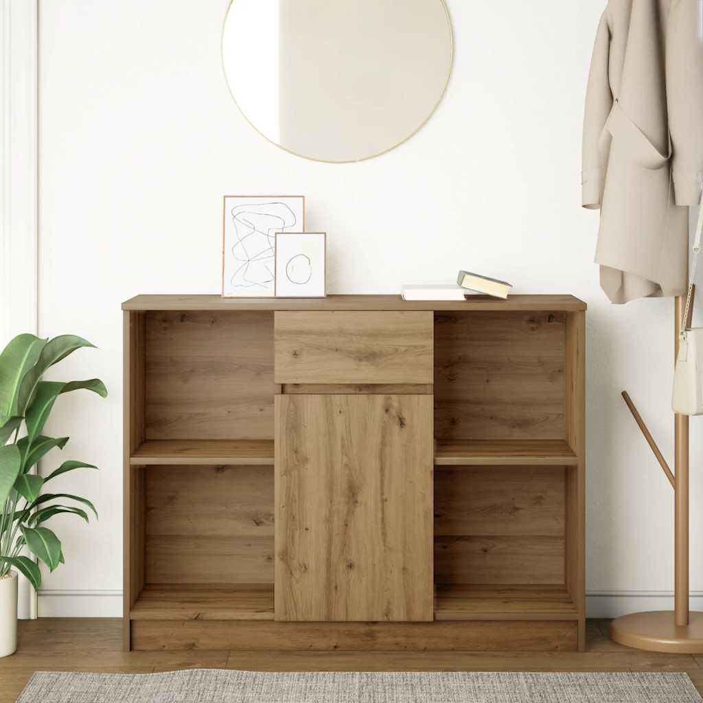 vidaXL Bufetă cu sertar Artisan Stejar 101x35x76 cm Lemn prelucrat vidaXL Bufetă cu sertar Artisan Stejar 101x35x76 cm Lemn prelucrat