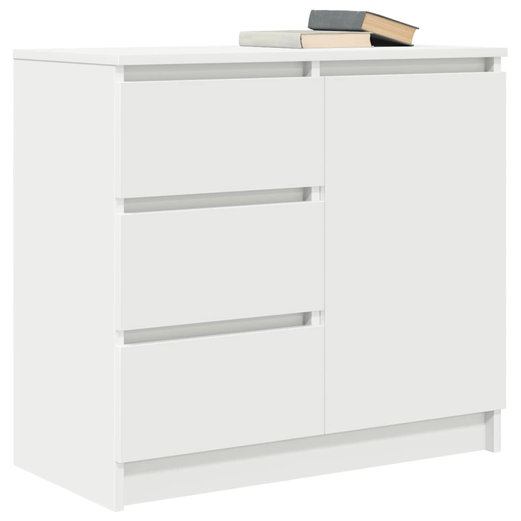vidaXL Bufetă cu sertar alb 71x35x65 cm din lemn prelucrat