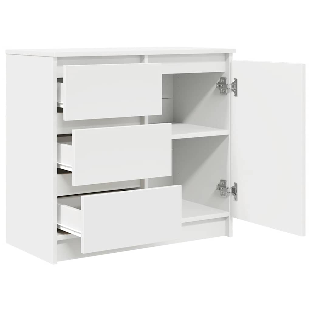 vidaXL Bufetă cu sertar alb 71x35x65 cm din lemn prelucrat