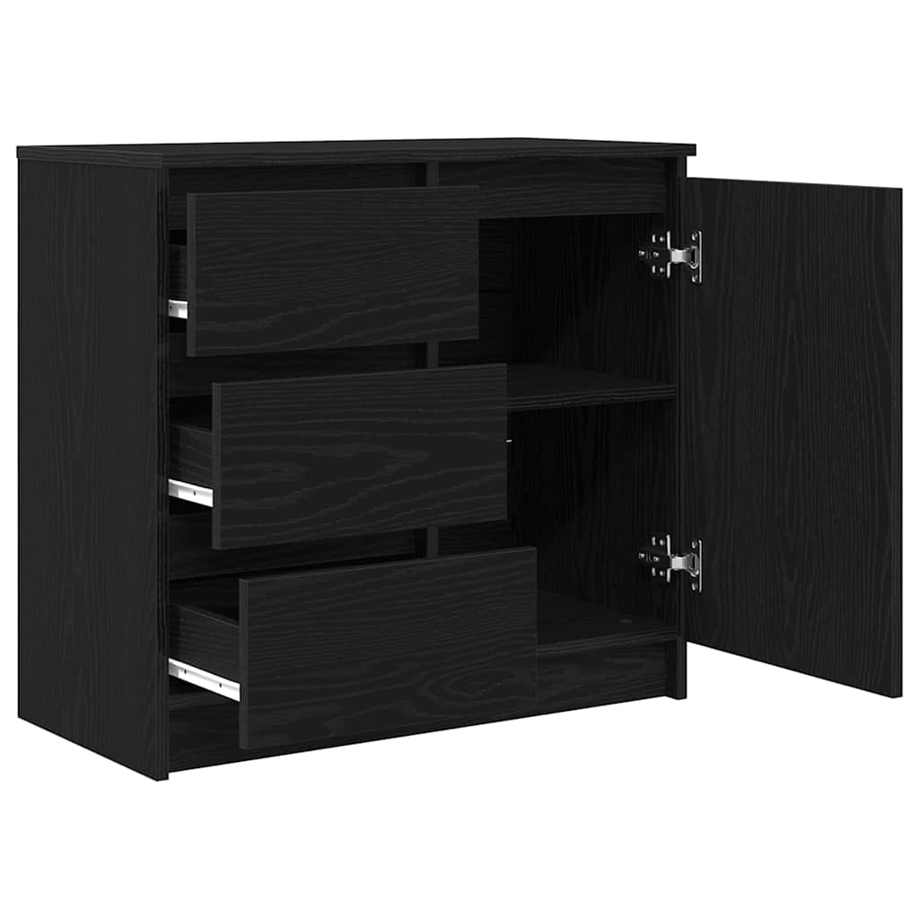vidaXL Bufetă cu sertar Stejar negru 71x35x65 cm Lemn prelucrat