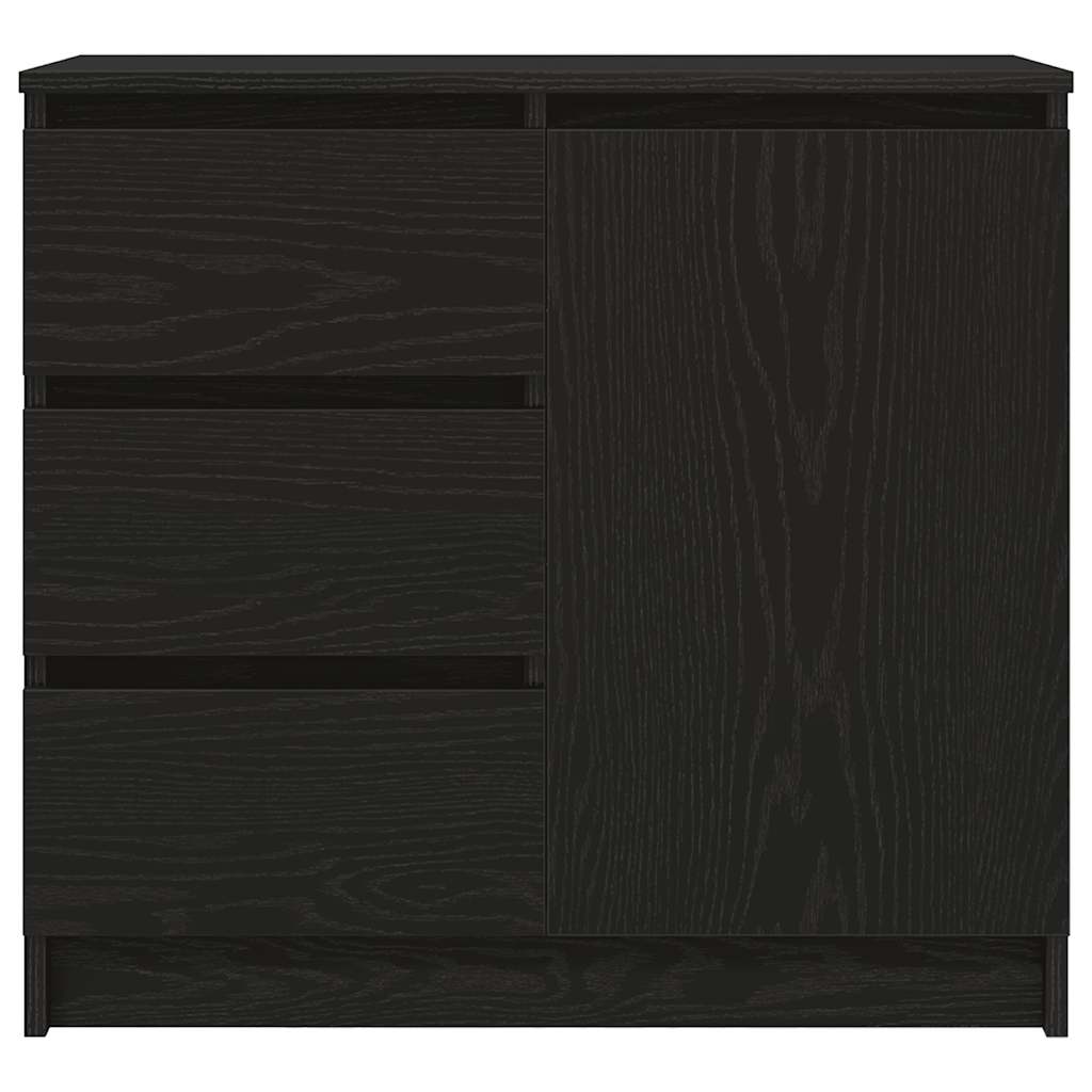 vidaXL Bufetă cu sertar Stejar negru 71x35x65 cm Lemn prelucrat