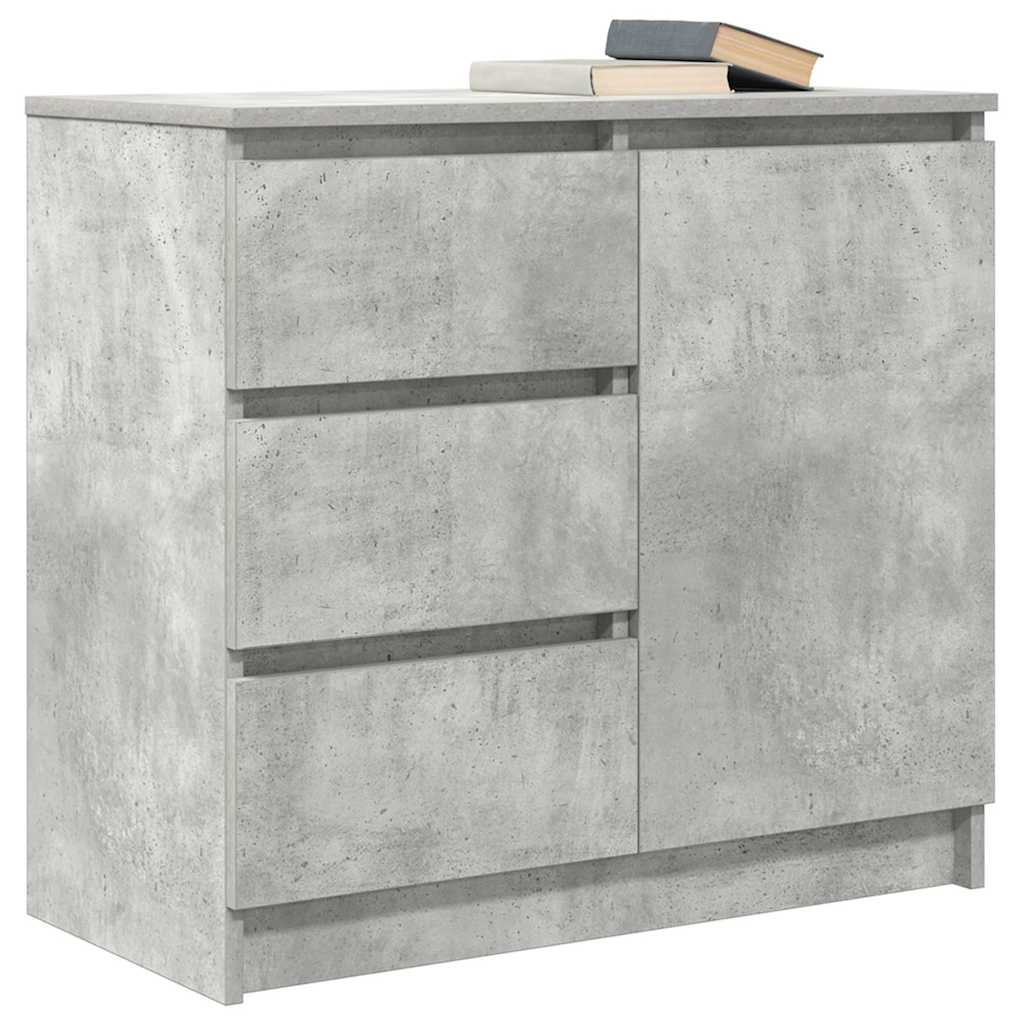 vidaXL Bufetă cu sertar Gri beton 71x35x65 cm Lemn prelucrat vidaXL Bufetă cu sertar Gri beton 71x35x65 cm Lemn prelucrat