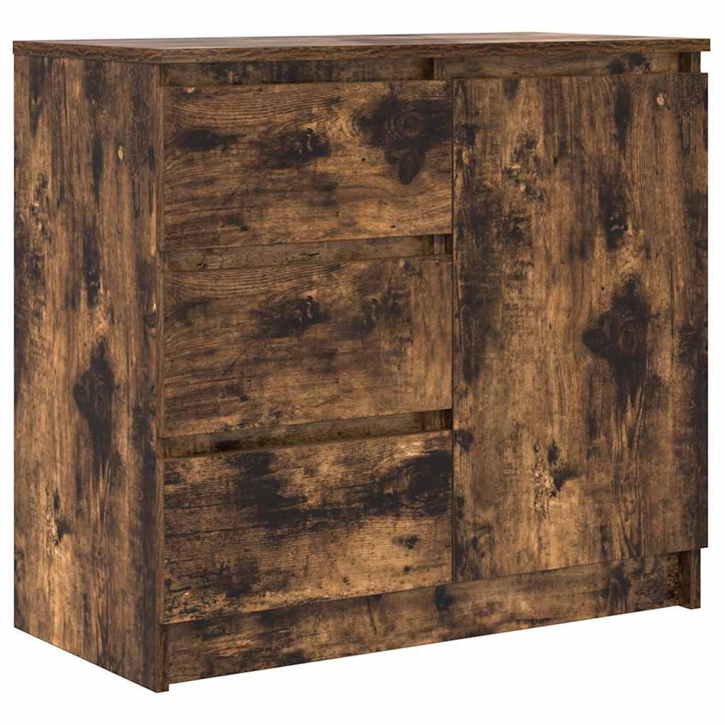 vidaXL Bufetă cu sertar stejar afumat 71x35x65 cm lemn de stratificat vidaXL Bufetă cu sertar stejar afumat 71x35x65 cm lemn de stratificat