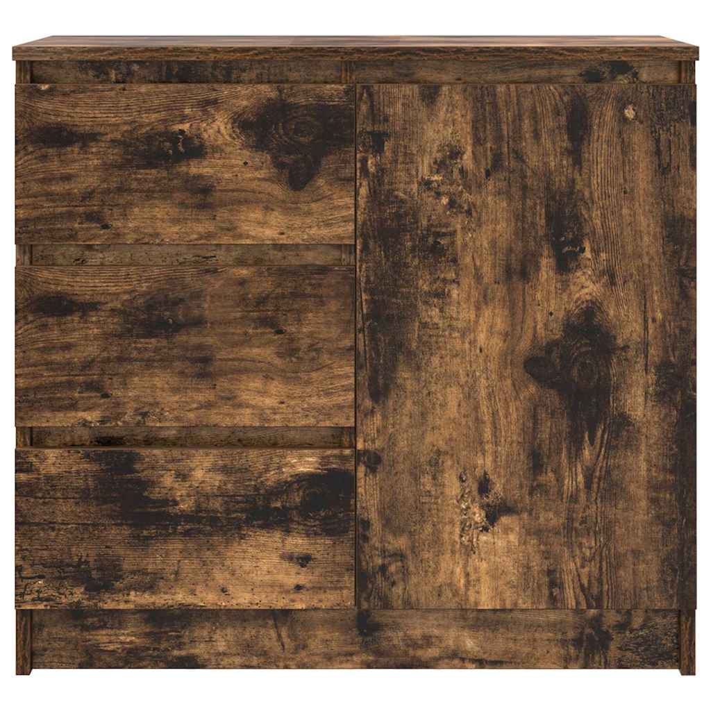 vidaXL Bufetă cu sertar stejar afumat 71x35x65 cm lemn de stratificat vidaXL Bufetă cu sertar stejar afumat 71x35x65 cm lemn de stratificat