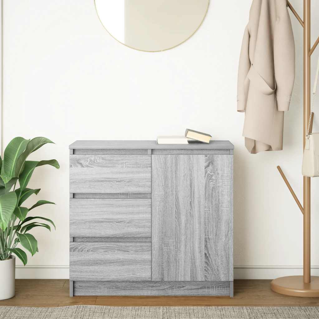 vidaXL Bufetă cu sertar Gri Sonoma 71x35x65 cm Lemn prelucrat vidaXL Bufetă cu sertar Gri Sonoma 71x35x65 cm Lemn prelucrat
