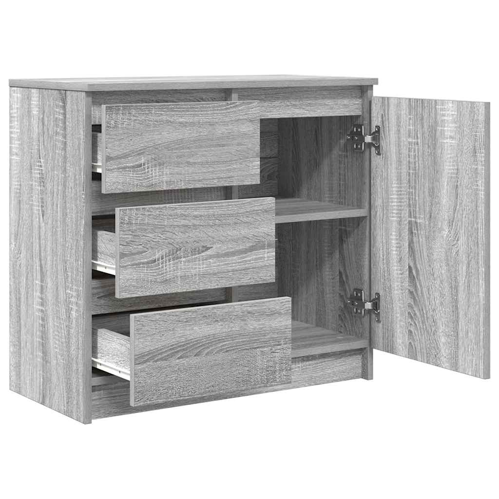 vidaXL Bufetă cu sertar Gri Sonoma 71x35x65 cm Lemn prelucrat vidaXL Bufetă cu sertar Gri Sonoma 71x35x65 cm Lemn prelucrat