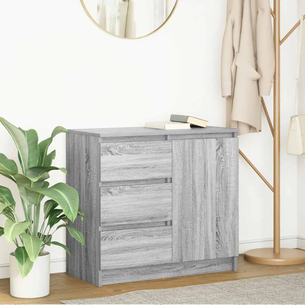 vidaXL Bufetă cu sertar Gri Sonoma 71x35x65 cm Lemn prelucrat vidaXL Bufetă cu sertar Gri Sonoma 71x35x65 cm Lemn prelucrat