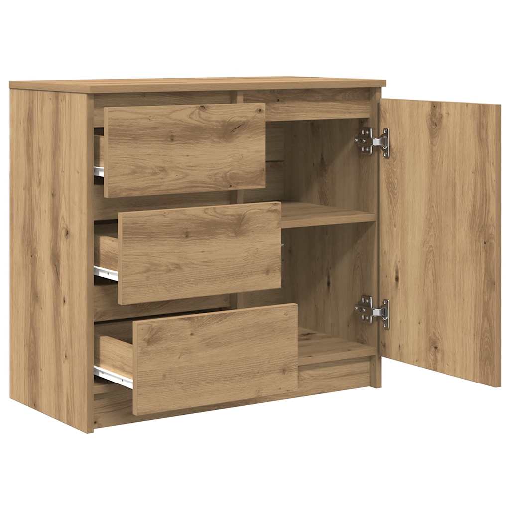 vidaXL Bufetă cu sertar Artisan Stejar 71x35x65 cm lemn prelucrat vidaXL Bufetă cu sertar Artisan Stejar 71x35x65 cm lemn prelucrat
