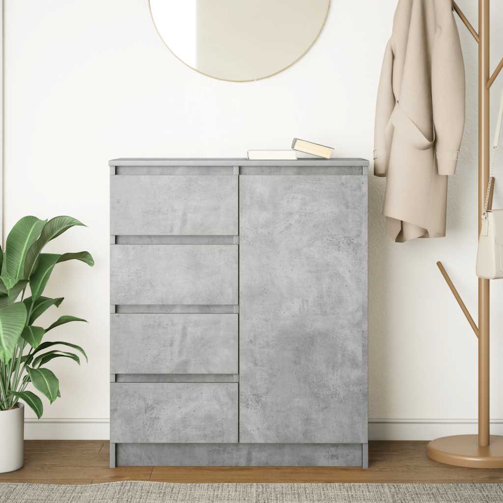 vidaXL Bufetă cu sertare Gri beton 71x35x84 cm Lemn prelucrat