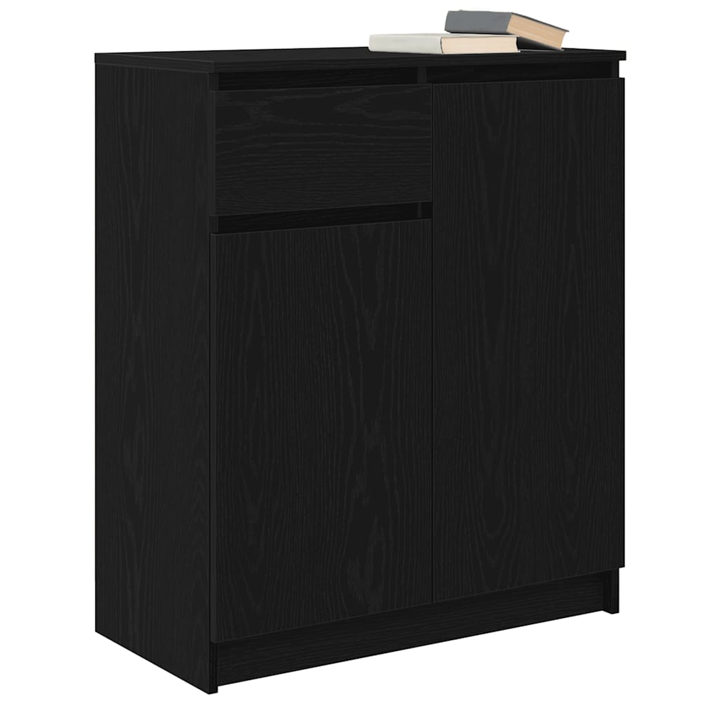 vidaXL Bufetă cu sertar Stejar negru 71x35x84 cm Lemn prelucrat