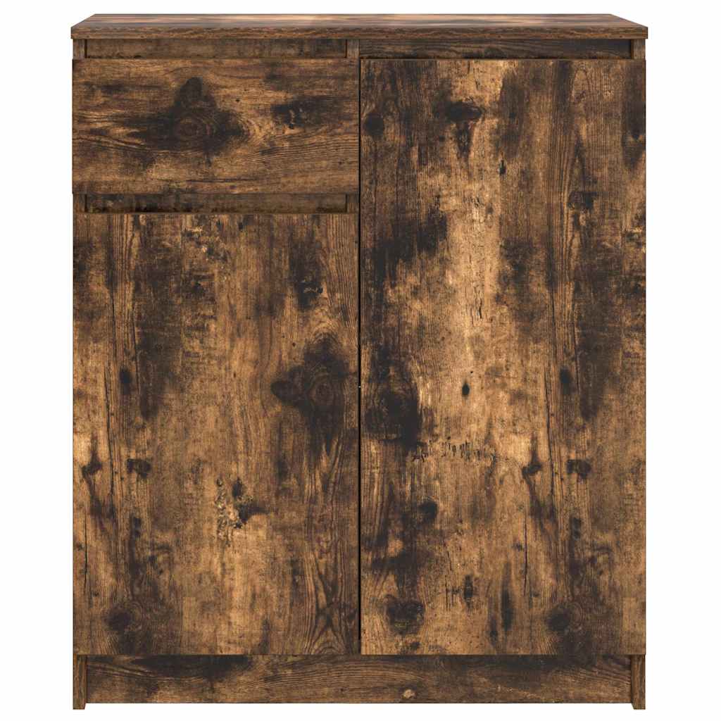 vidaXL Bufetă cu sertar stejar afumat 71x35x84 cm lemn de stratificat