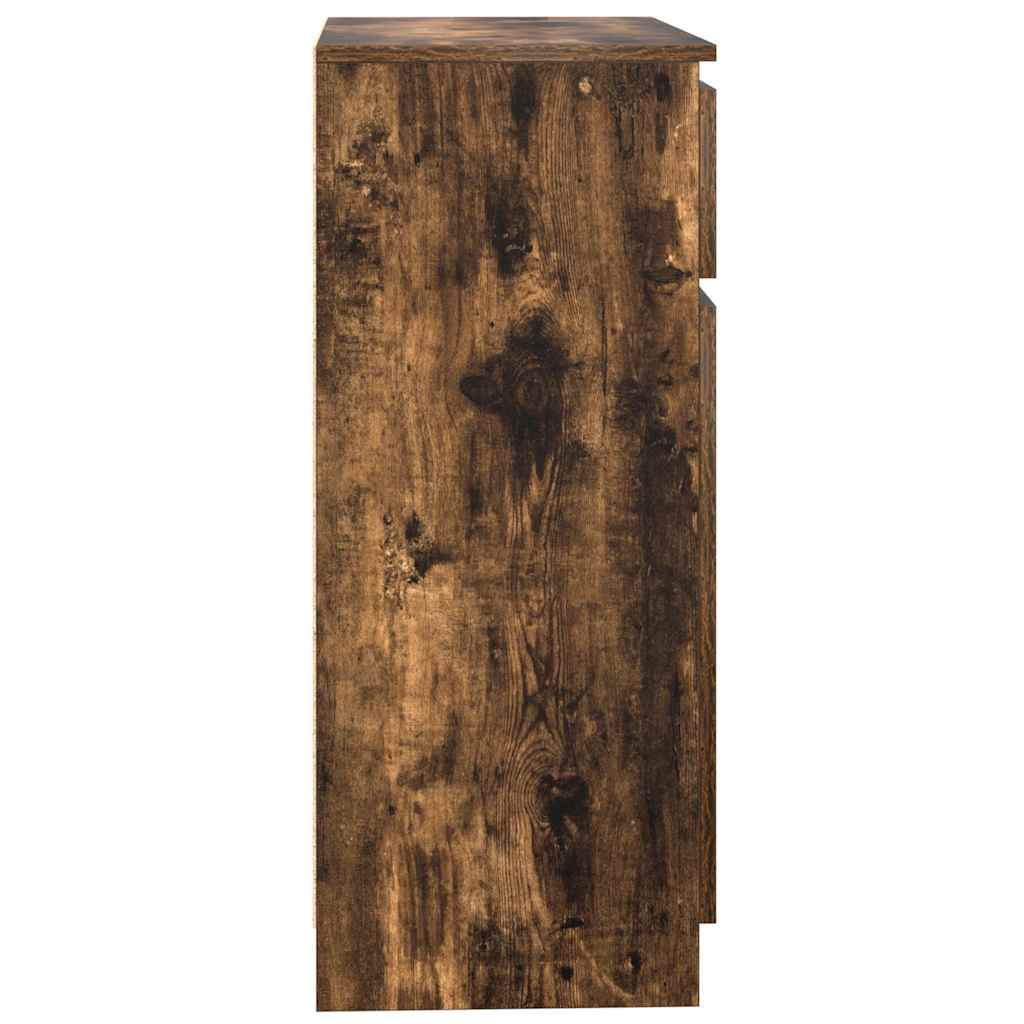 vidaXL Bufetă cu sertar stejar afumat 71x35x84 cm lemn de stratificat