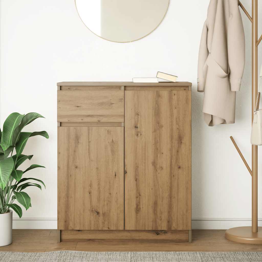 vidaXL Bufetă cu sertar Artisan Stejar 71x35x84 cm Lemn prelucrat vidaXL Bufetă cu sertar Artisan Stejar 71x35x84 cm Lemn prelucrat