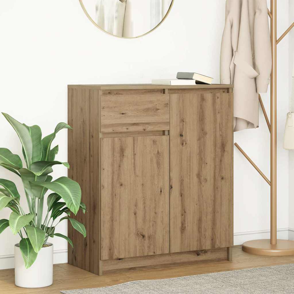 vidaXL Bufetă cu sertar Artisan Stejar 71x35x84 cm Lemn prelucrat vidaXL Bufetă cu sertar Artisan Stejar 71x35x84 cm Lemn prelucrat