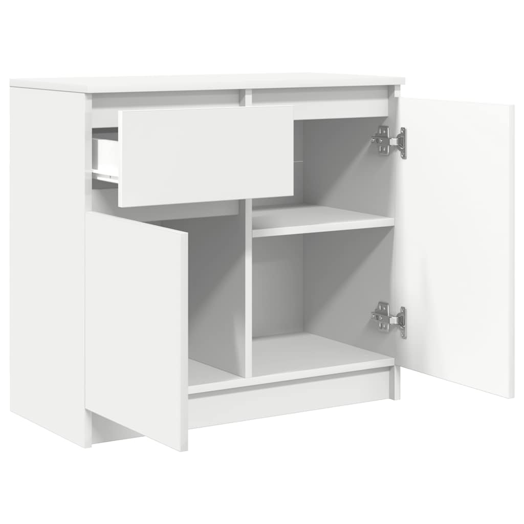 vidaXL Bufetă cu sertar alb 71x35x65 cm din lemn prelucrat vidaXL Bufetă cu sertar alb 71x35x65 cm din lemn prelucrat