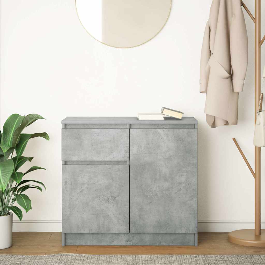vidaXL Bufetă cu sertar Gri beton 71x35x65 cm Lemn prelucrat vidaXL Bufetă cu sertar Gri beton 71x35x65 cm Lemn prelucrat