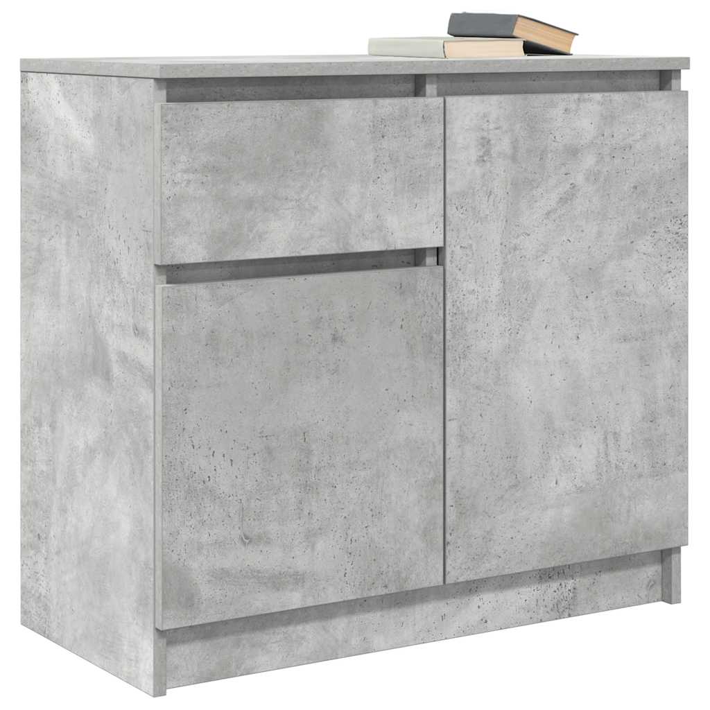 vidaXL Bufetă cu sertar Gri beton 71x35x65 cm Lemn prelucrat vidaXL Bufetă cu sertar Gri beton 71x35x65 cm Lemn prelucrat