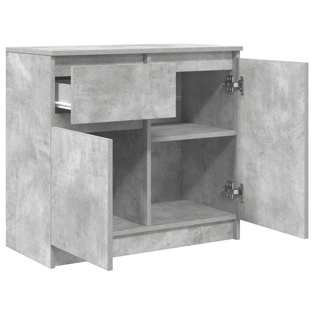 vidaXL Bufetă cu sertar Gri beton 71x35x65 cm Lemn prelucrat vidaXL Bufetă cu sertar Gri beton 71x35x65 cm Lemn prelucrat