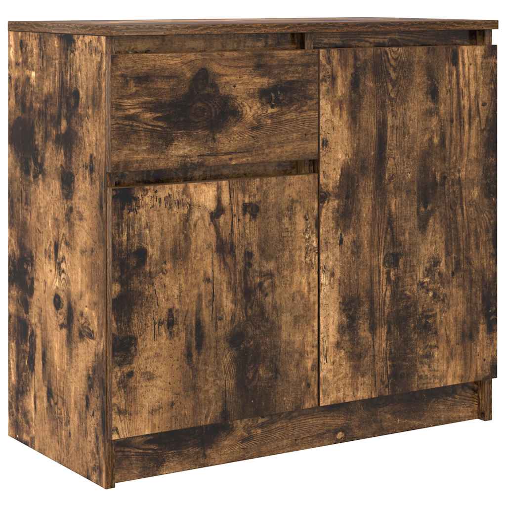 vidaXL Bufetă cu sertar stejar afumat 71x35x65 cm lemn de stratificat vidaXL Bufetă cu sertar stejar afumat 71x35x65 cm lemn de stratificat