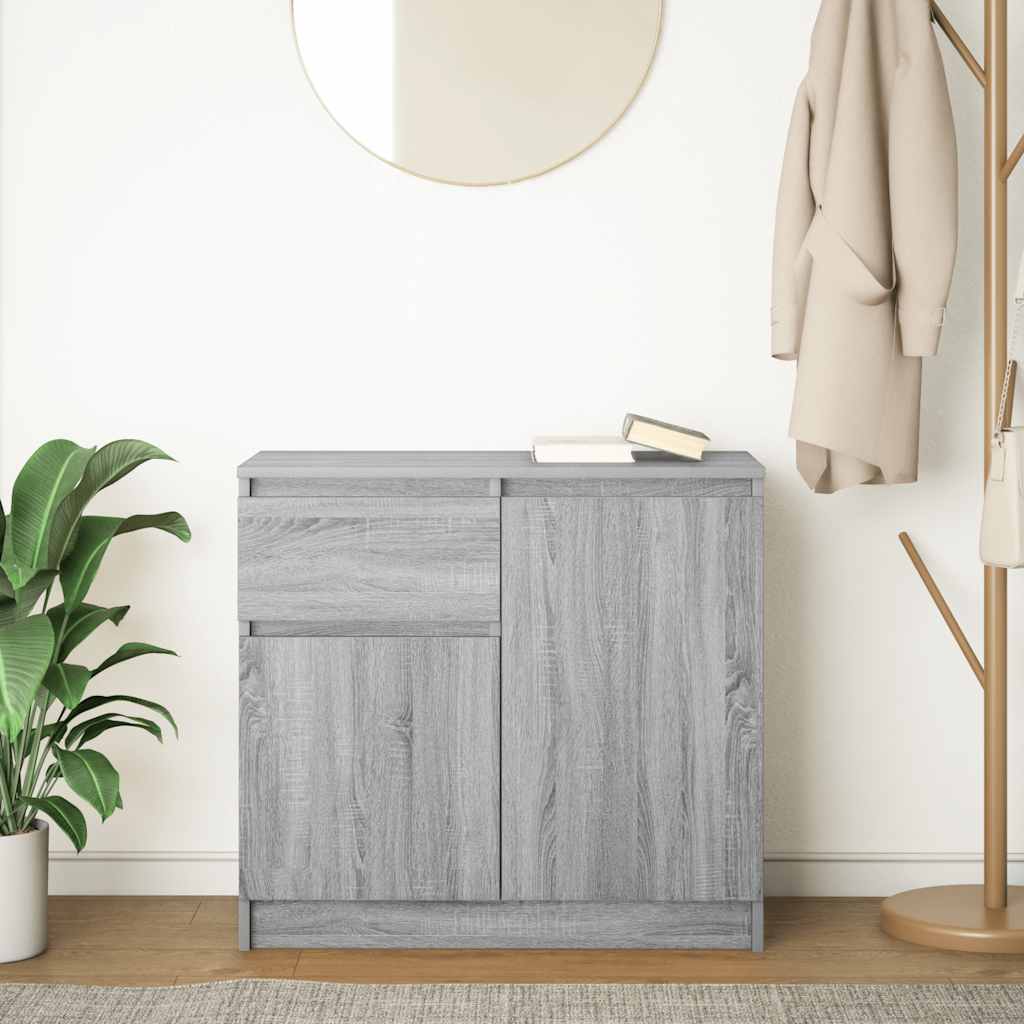 vidaXL Bufetă cu sertar Gri Sonoma 71x35x65 cm Lemn prelucrat vidaXL Bufetă cu sertar Gri Sonoma 71x35x65 cm Lemn prelucrat