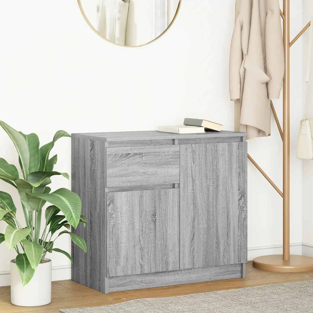 vidaXL Bufetă cu sertar Gri Sonoma 71x35x65 cm Lemn prelucrat vidaXL Bufetă cu sertar Gri Sonoma 71x35x65 cm Lemn prelucrat