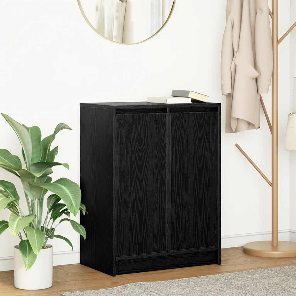 vidaXL Bufetă Stejar negru 57x34x76 cm Lemn prelucrat vidaXL Bufetă Stejar negru 57x34x76 cm Lemn prelucrat
