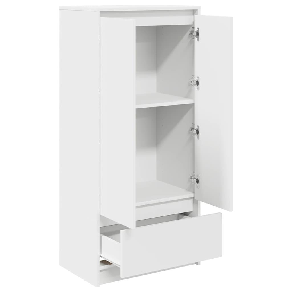 vidaXL Dulap cu sertar alb 55,5x34x119,5 cm lemn de prelucrare vidaXL Dulap cu sertar alb 55,5x34x119,5 cm lemn de prelucrare