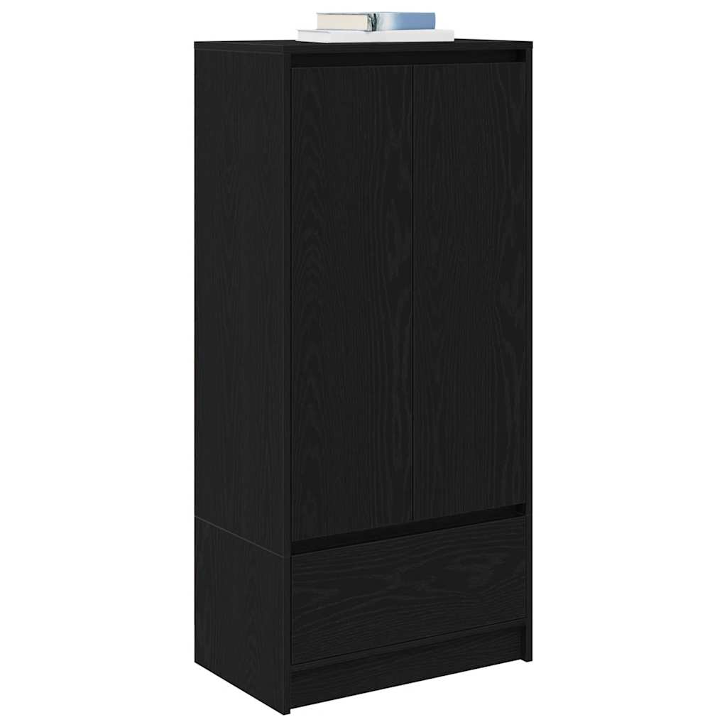 vidaXL Dulap cu sertar stejar negru 55,5x34x119,5 cm lemn prelucrat vidaXL Dulap cu sertar stejar negru 55,5x34x119,5 cm lemn prelucrat