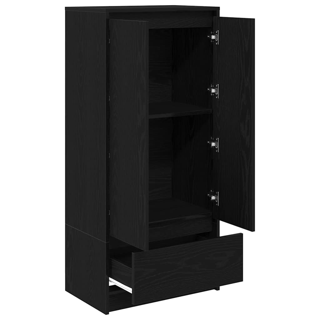 vidaXL Dulap cu sertar stejar negru 55,5x34x119,5 cm lemn prelucrat vidaXL Dulap cu sertar stejar negru 55,5x34x119,5 cm lemn prelucrat