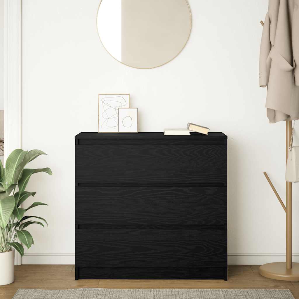 vidaXL Bufetă Stejar negru 80x35x76 cm Lemn prelucrat vidaXL Bufetă Stejar negru 80x35x76 cm Lemn prelucrat