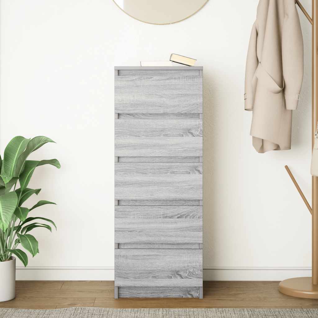 vidaXL Bufetă cu sertare Gri Sonoma 37,5x35x99 cm Lemn prelucrat