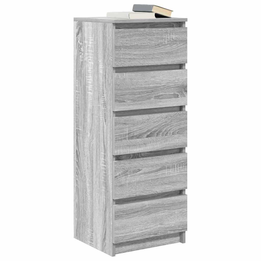vidaXL Bufetă cu sertare Gri Sonoma 37,5x35x99 cm Lemn prelucrat