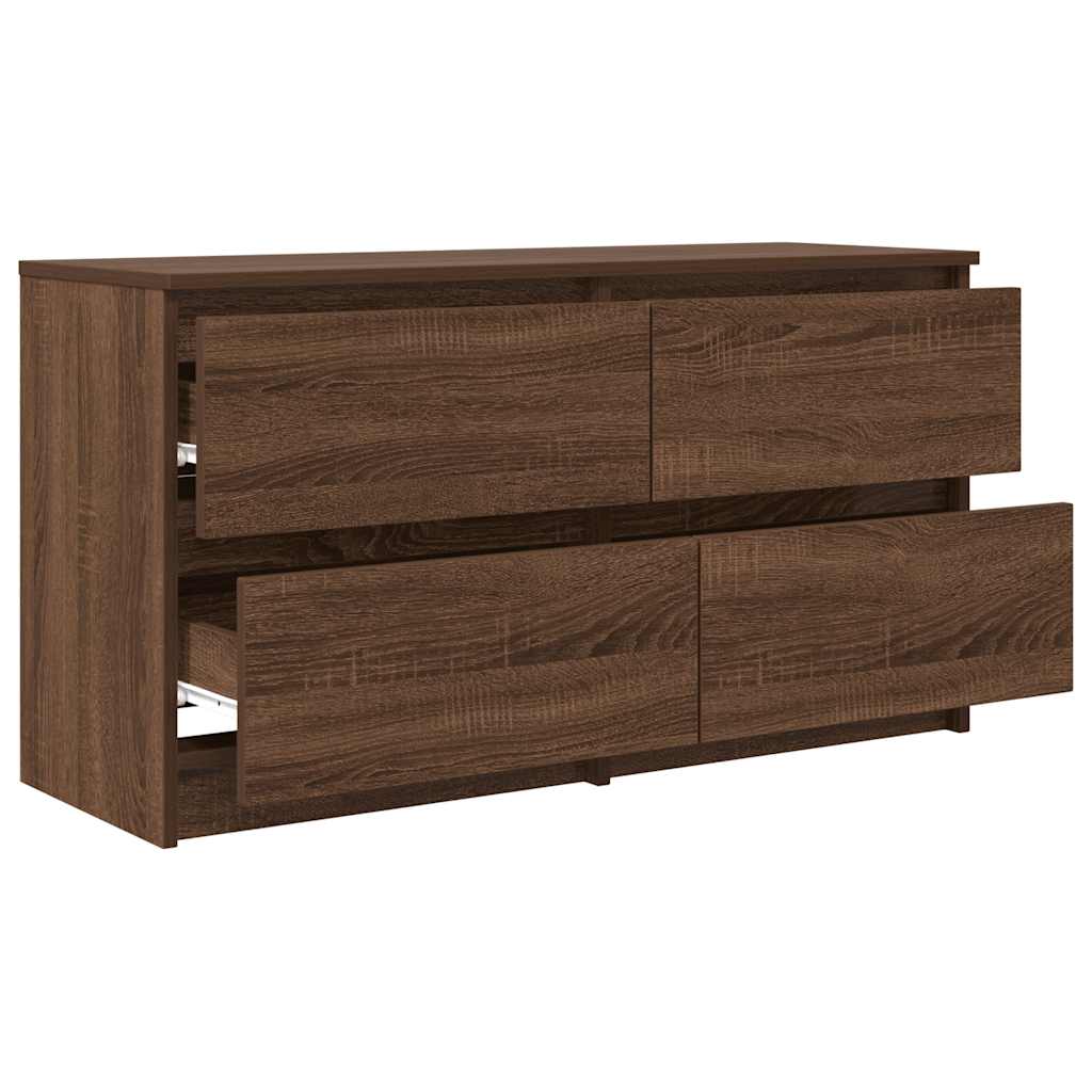 vidaXL Comodă TV, stejar maro, 100x35x54 cm, lemn prelucrat
